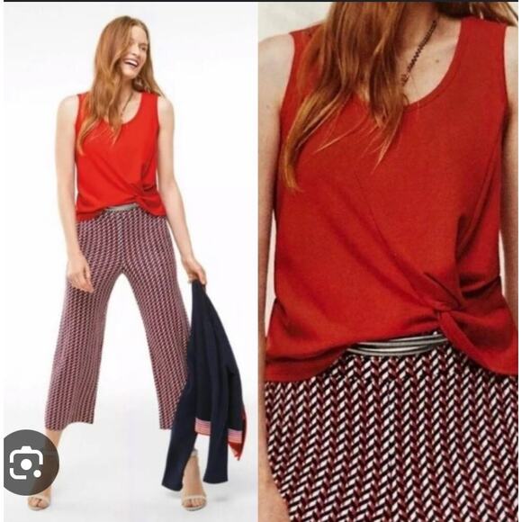 Cabi Women's Knotty Twist Tank Top Red Sleeveless Style - Size M - Picture 1 of 9